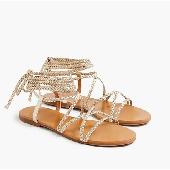 J Crew NEW Braided Lace Up Sandals 8.5 - Picture 1 of 5